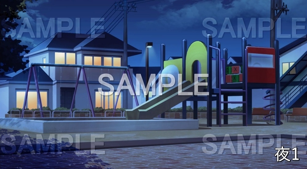 【背景素材】公園 (日常編part14-snowuta002)