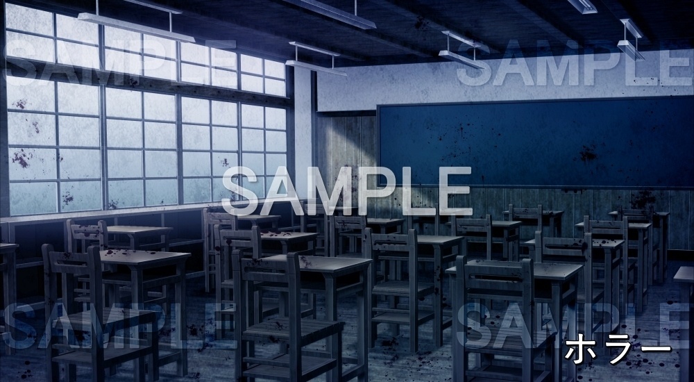 【背景素材】旧校舎 教室 (旧校舎・ホラー編-kadoku_001)