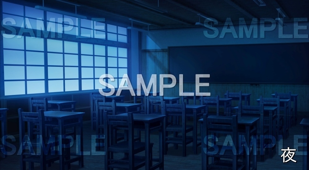 【背景素材】旧校舎 教室 (旧校舎・ホラー編-kadoku_001)