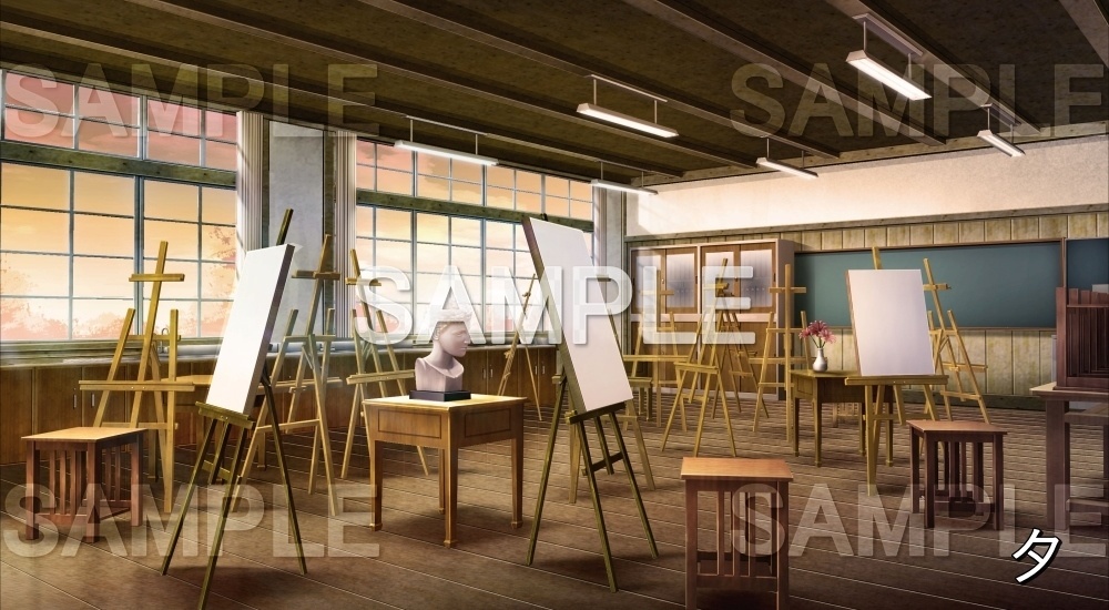 【背景素材】美術室 (旧校舎・ホラー編-kadoku_004)