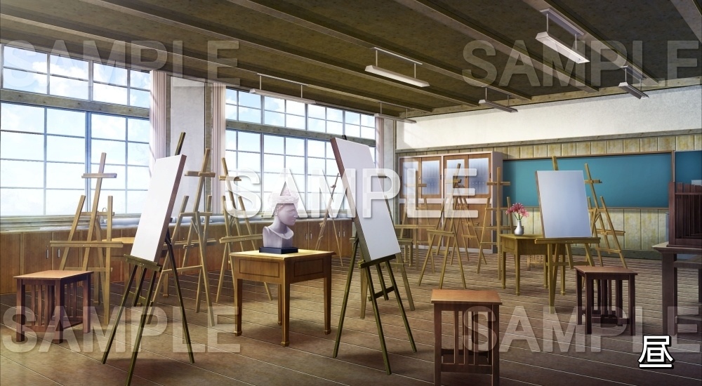 【背景素材】美術室 (旧校舎・ホラー編-kadoku_004)