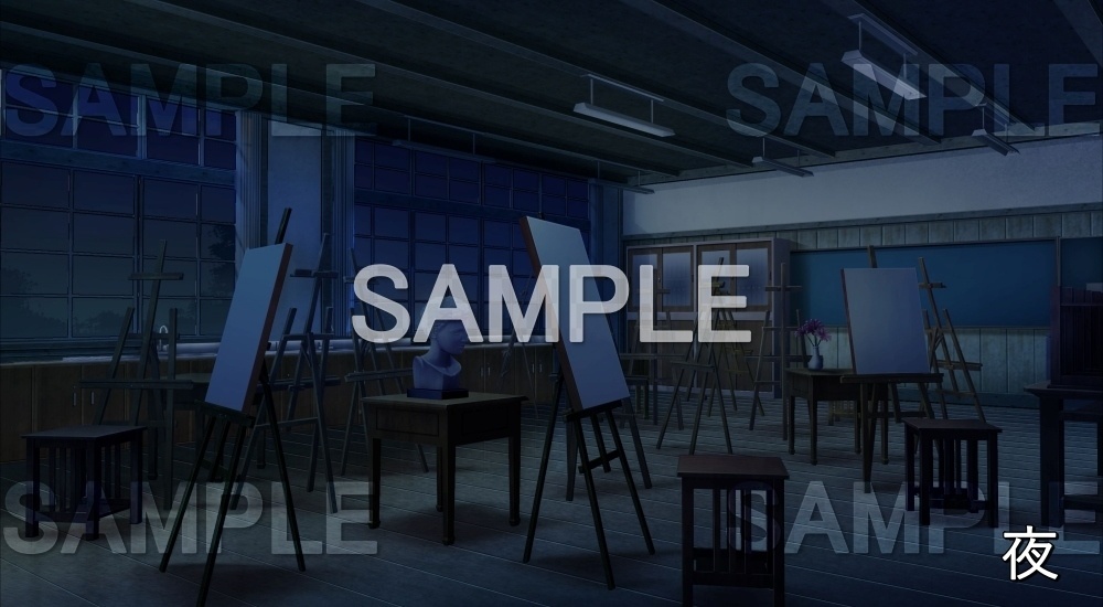 【背景素材】美術室 (旧校舎・ホラー編-kadoku_004)