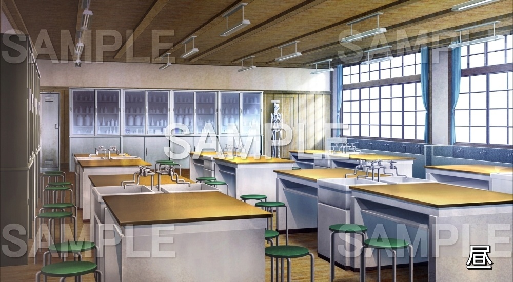 【背景素材】理科室 (旧校舎・ホラー編-kadoku_006)