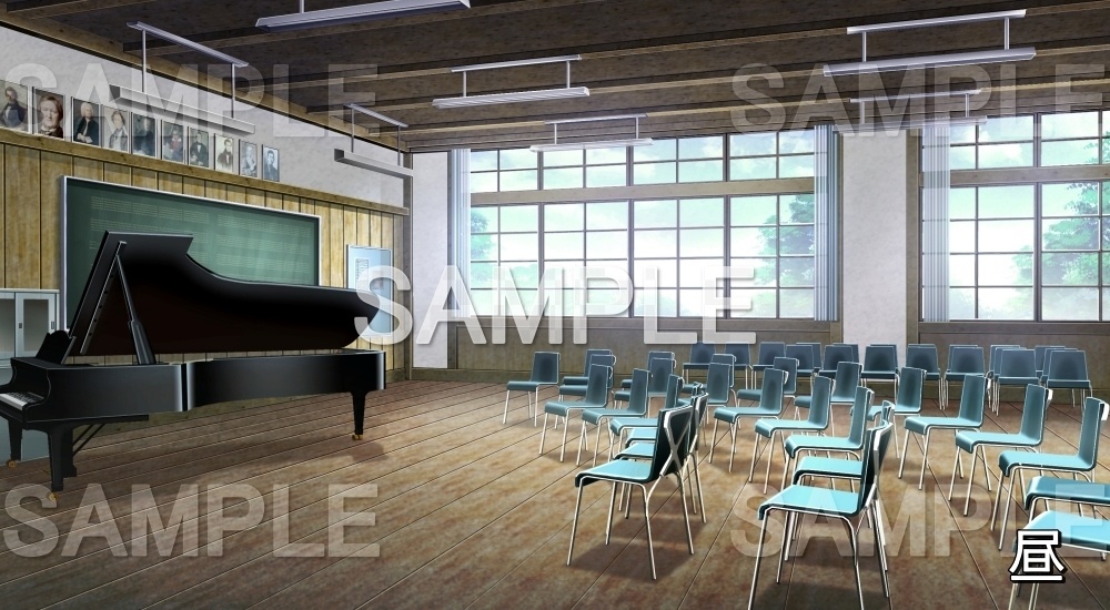 【背景素材】音楽室 (旧校舎・ホラー編-kadoku_005)