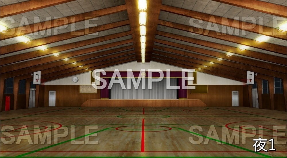 【背景素材】体育館 (旧校舎・ホラー編-kadoku_010)