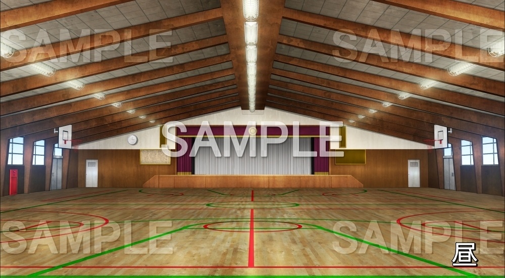 【背景素材】体育館 (旧校舎・ホラー編-kadoku_010)