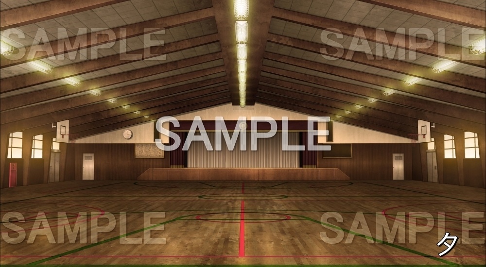 【背景素材】体育館 (旧校舎・ホラー編-kadoku_010)