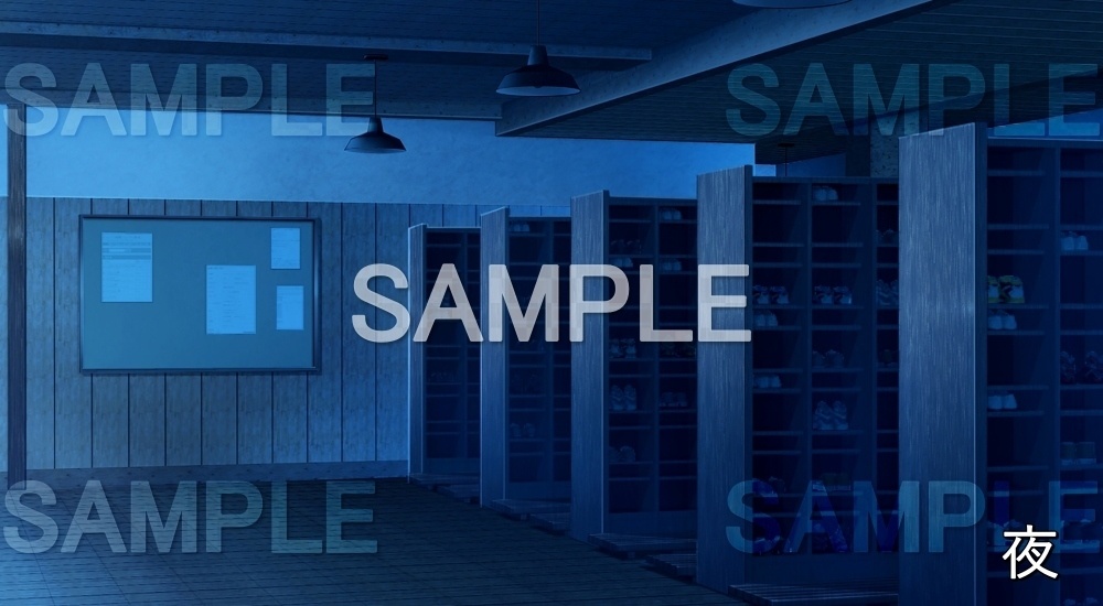 【背景素材】下駄箱 (旧校舎・ホラー編-kadoku_012)