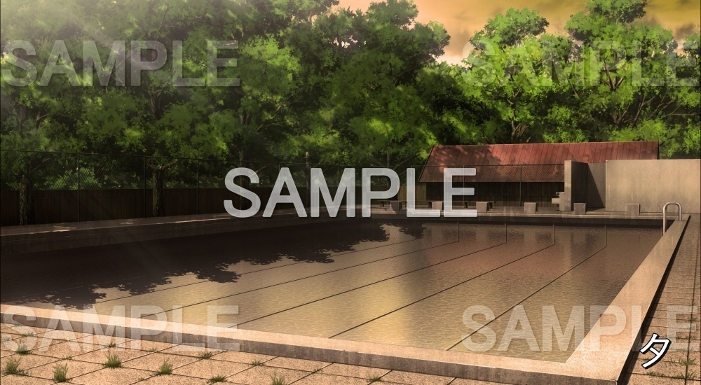 【背景素材】プール (旧校舎・ホラー編-kadoku_013)