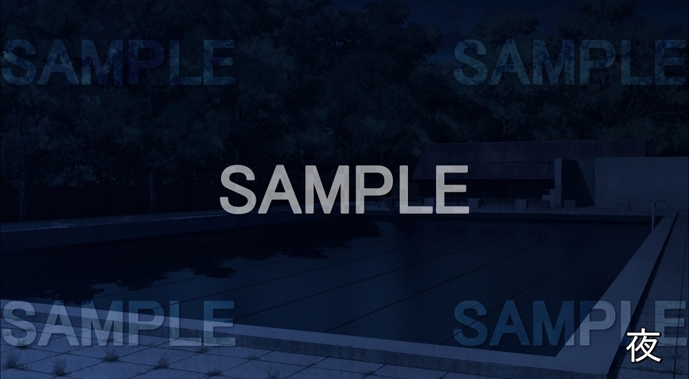 【背景素材】プール (旧校舎・ホラー編-kadoku_013)