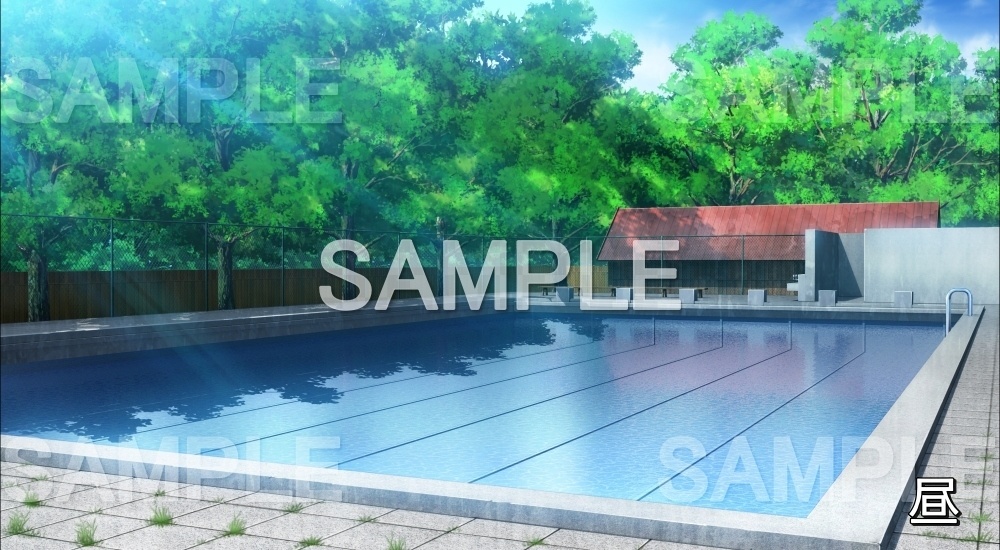 【背景素材】プール (旧校舎・ホラー編-kadoku_013)