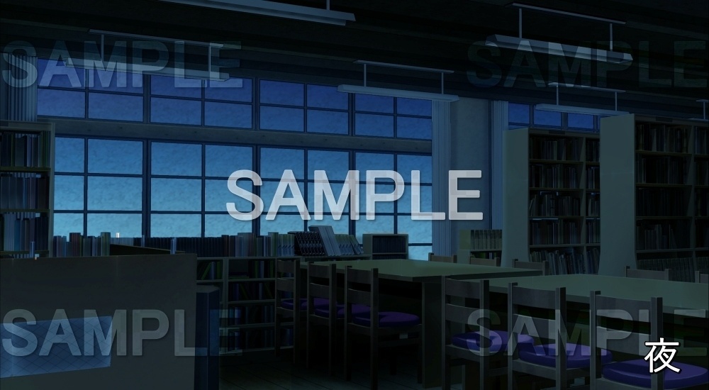 【背景素材】図書室 (旧校舎・ホラー編-kadoku_014)