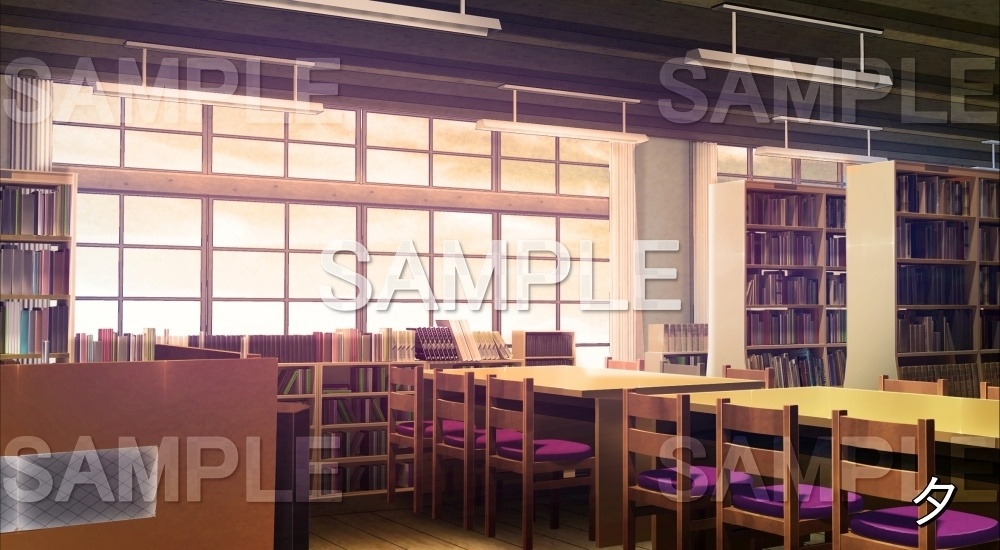 【背景素材】図書室 (旧校舎・ホラー編-kadoku_014)