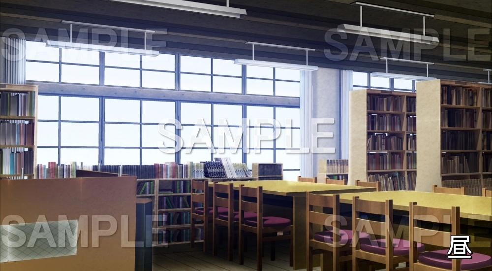 【背景素材】図書室 (旧校舎・ホラー編-kadoku_014)