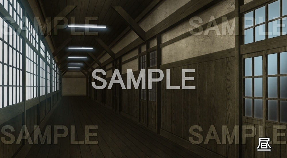 【背景素材】廊下 (旧校舎・ホラー編-snowuta_020)