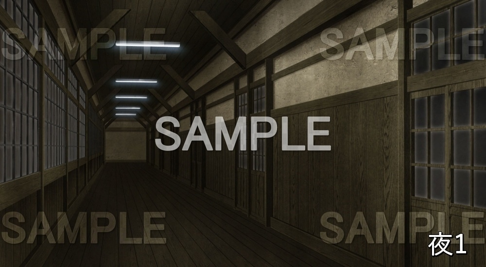 【背景素材】廊下 (旧校舎・ホラー編-snowuta_020)