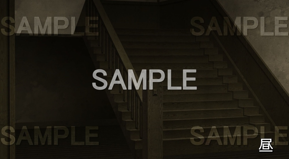 【背景素材】階段① (旧校舎・ホラー編-snowuta_022)