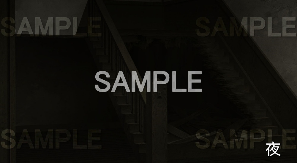 【背景素材】崩壊した階段 (旧校舎・ホラー編-snowuta_022h)