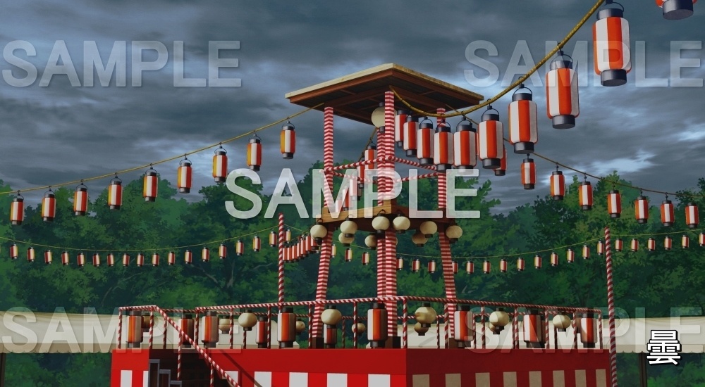 【背景素材】盆踊り(自然&夏編06-summer_bon)