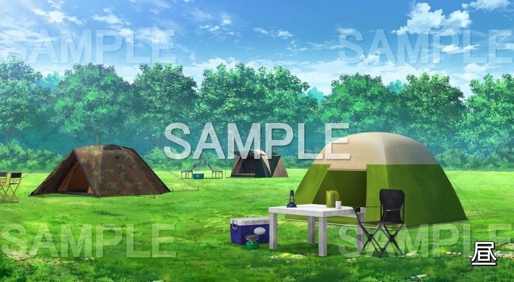 【背景素材】キャンプ(自然&夏編06-summer_camp)