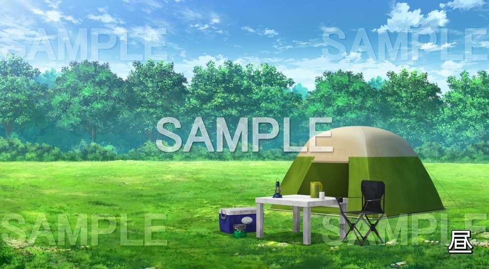 背景素材 ソロキャンプ 自然 夏編06 Summer Campsolo 背景専門店みにくる Booth