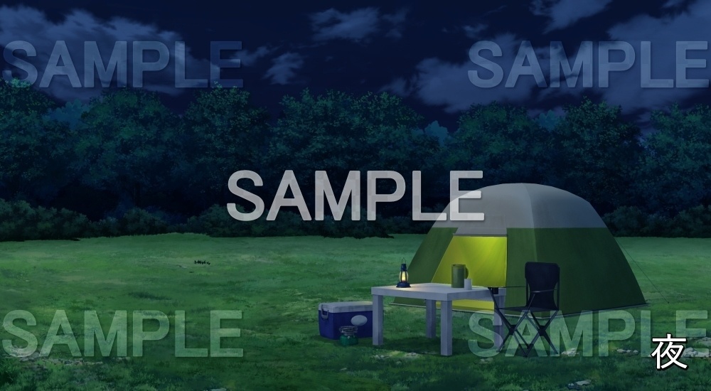 【背景素材】ソロキャンプ(自然&夏編06-summer_campsolo)