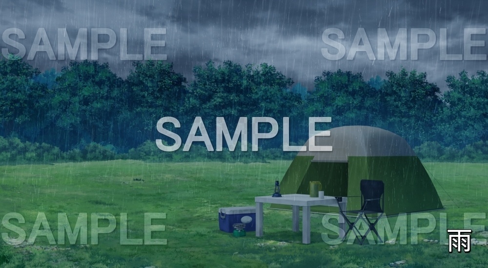【背景素材】ソロキャンプ(自然&夏編06-summer_campsolo)