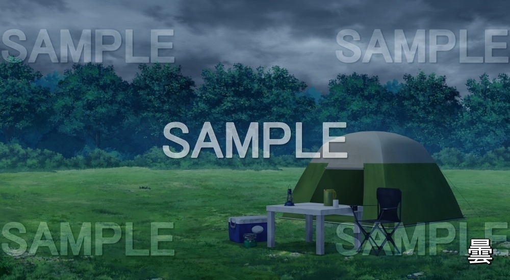 【背景素材】ソロキャンプ(自然&夏編06-summer_campsolo)