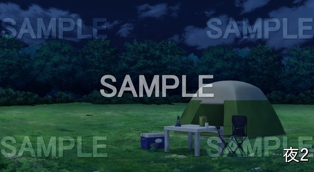 【背景素材】ソロキャンプ(自然&夏編06-summer_campsolo)
