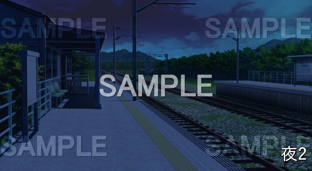 【背景素材】無人の駅①(自然&夏編06-summer_eki01)