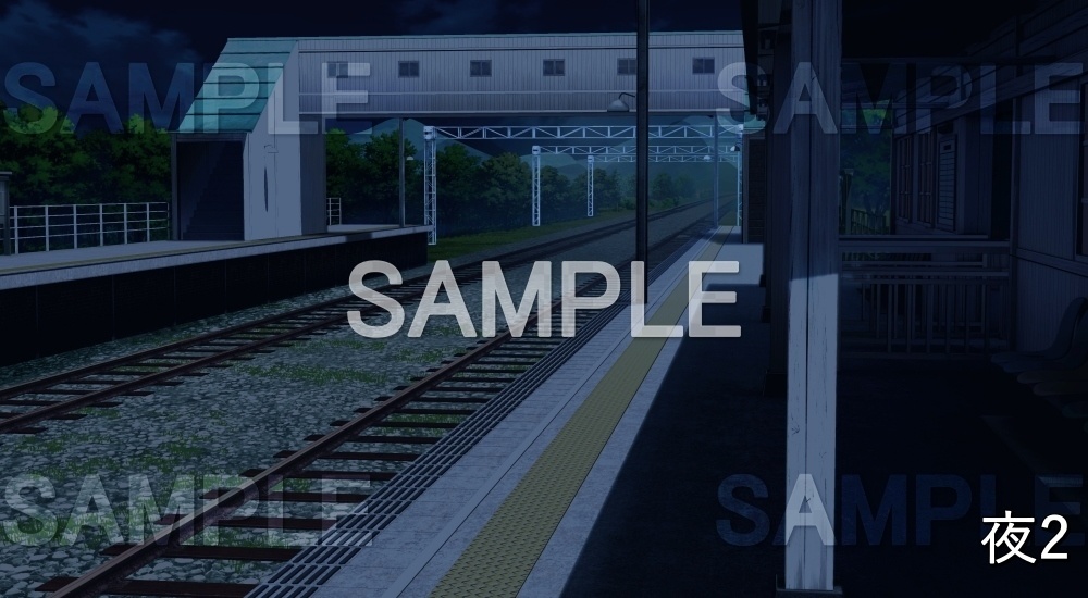 【背景素材】無人の駅②(自然&夏編06-summer_eki02)