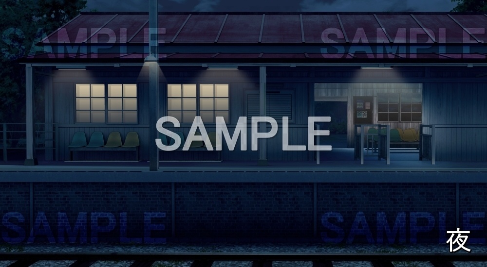 【背景素材】無人の駅③(自然&夏編06-summer_eki03)