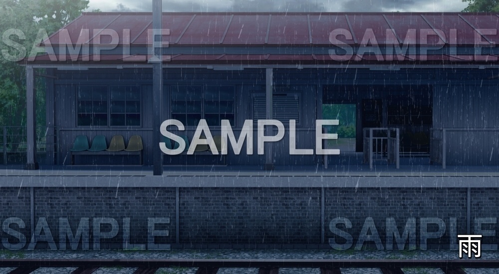 【背景素材】無人の駅③(自然&夏編06-summer_eki03)
