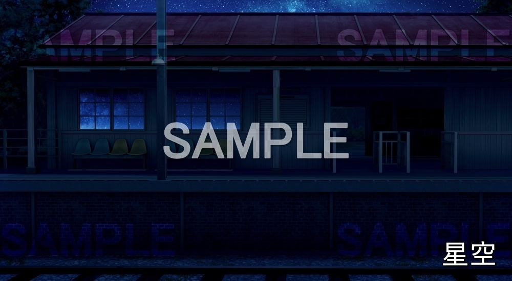 【背景素材】無人の駅③(自然&夏編06-summer_eki03)