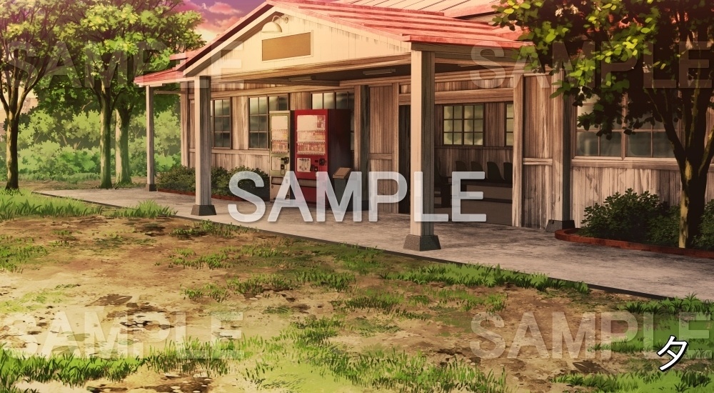 【背景素材】無人の駅④(自然&夏編06-summer_eki04)