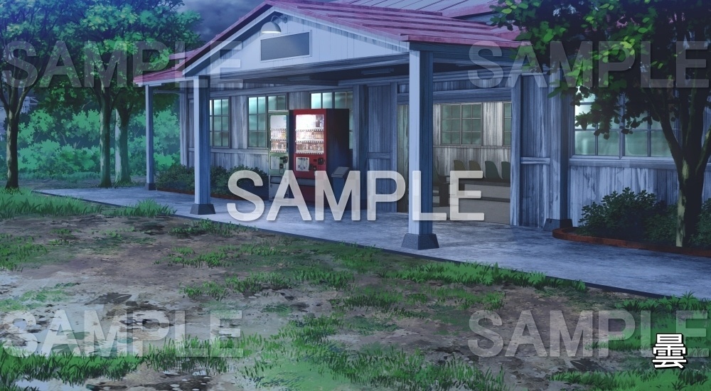 【背景素材】無人の駅④(自然&夏編06-summer_eki04)