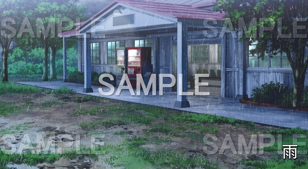 【背景素材】無人の駅④(自然&夏編06-summer_eki04)