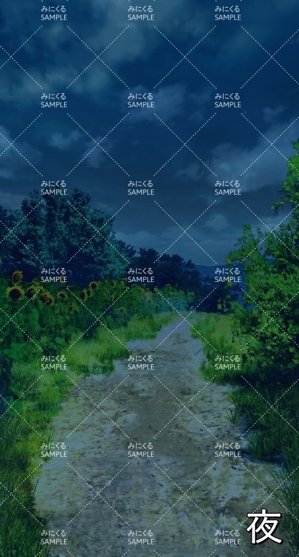 【縦 背景素材】向日葵の道_縦(自然&夏編06-summer_road_tate)