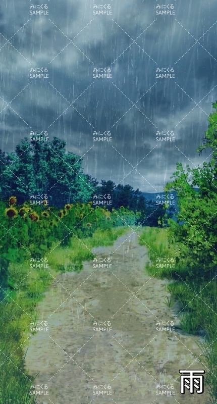 【縦 背景素材】向日葵の道_縦(自然&夏編06-summer_road_tate)