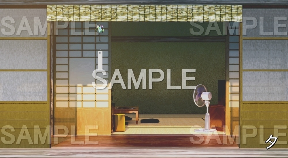 【背景素材】縁側(自然&夏編06-summer_room02)