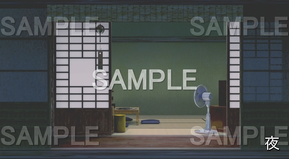 【背景素材】縁側(自然&夏編06-summer_room02)