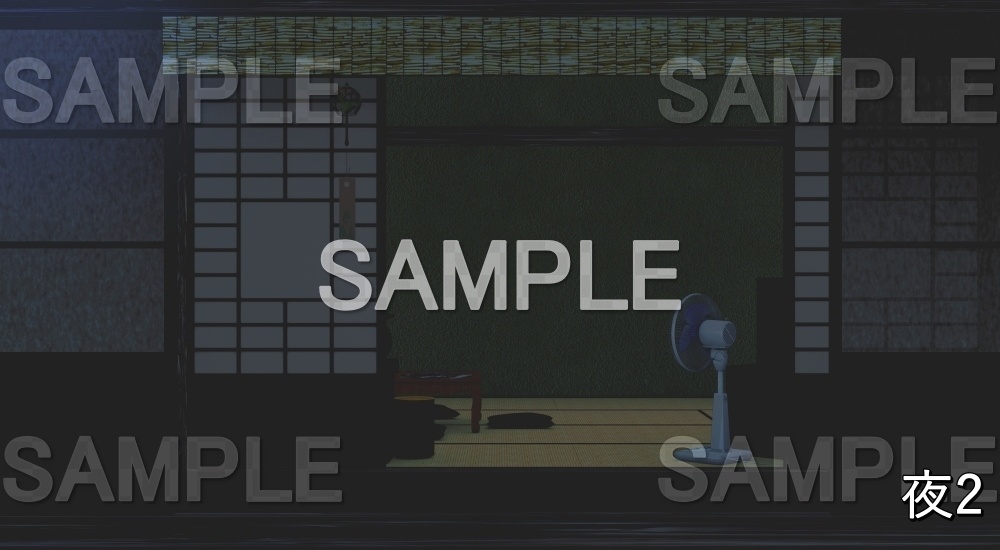 【背景素材】縁側(自然&夏編06-summer_room02)