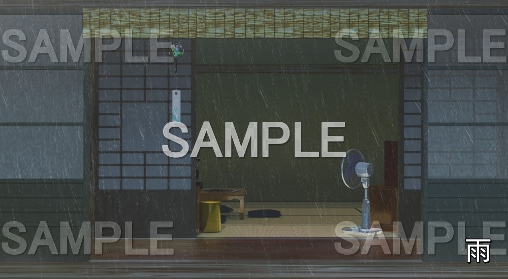 【背景素材】縁側(自然&夏編06-summer_room02)