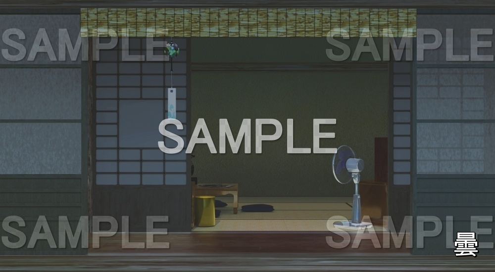 【背景素材】縁側(自然&夏編06-summer_room02)