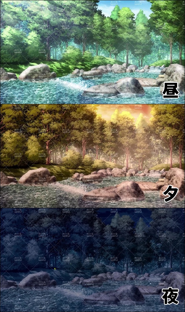 【動く背景素材】爽やかな清流 (夏休み編01_Iris038)