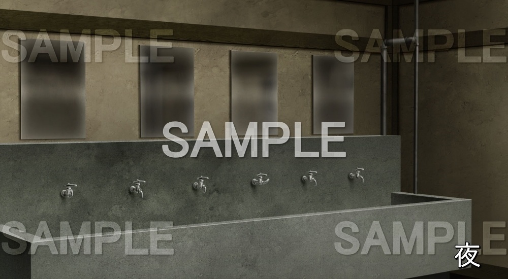 【背景素材】洗面所 (旧校舎・ホラー編-snowuta_026)