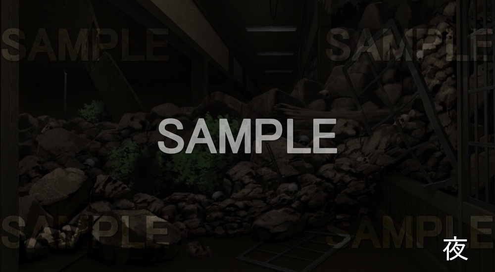 【背景素材】土砂/瓦礫① (旧校舎・ホラー編-snowuta_030)