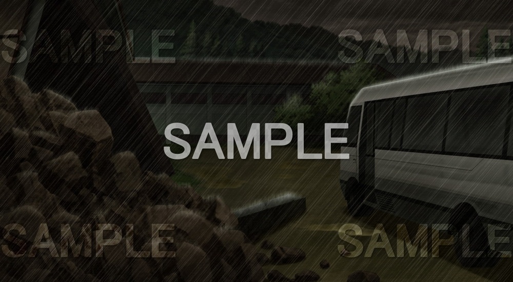 【背景素材】土砂崩れした廃校 (旧校舎・ホラー編-snowuta_033)