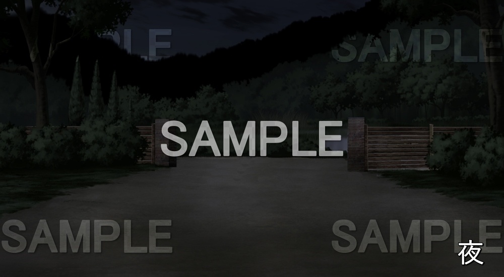 【背景素材】グラウンド/校門 (旧校舎・ホラー編-snowuta_035)