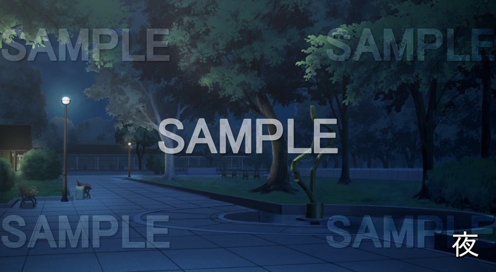 【背景素材】公園の道 (日常編11-sdniti016)